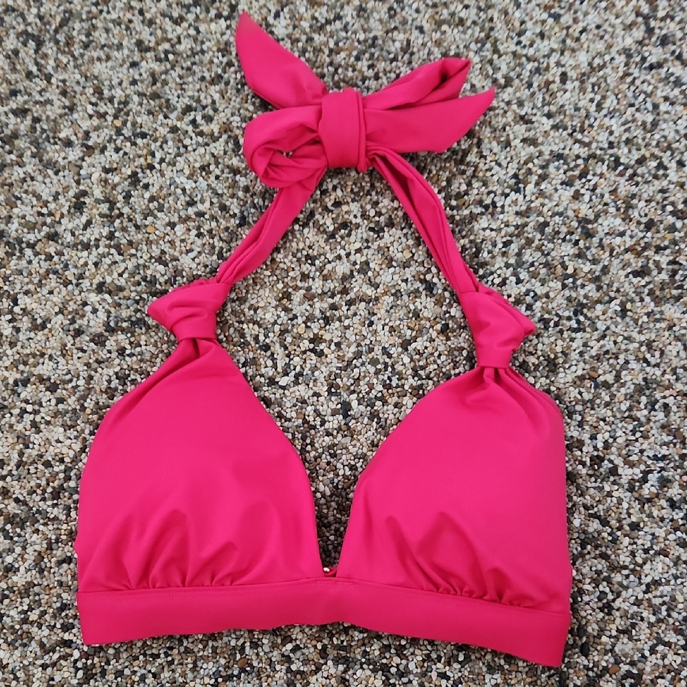 Victoria's Secret Swim Bikini Top-‎ Vibrant Pink, Size Medium